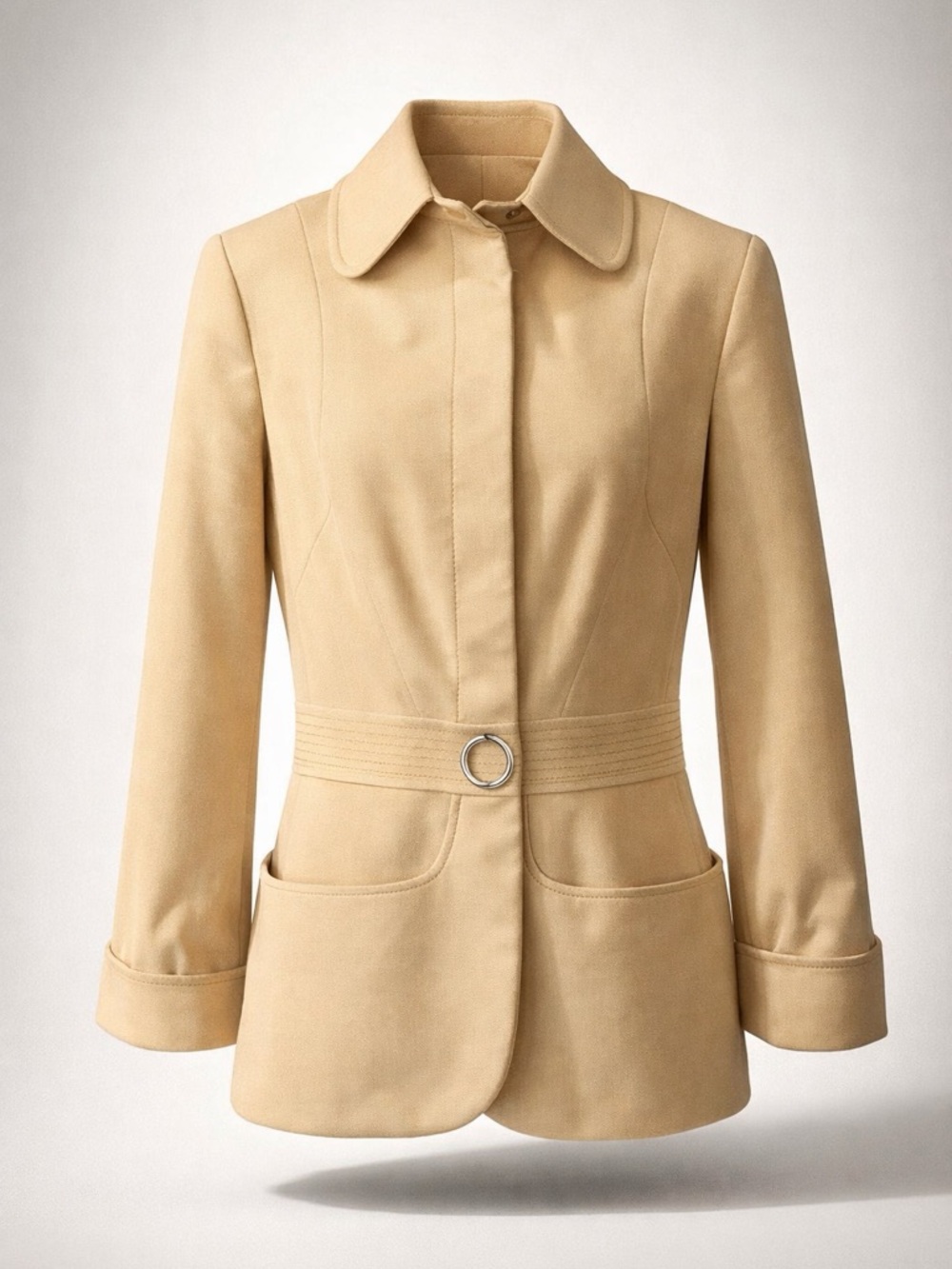 Carlisle Cotton&Cashmere Jacket, stitching details, cuffs,silver hardware,6, EUC - Picture 2 of 14